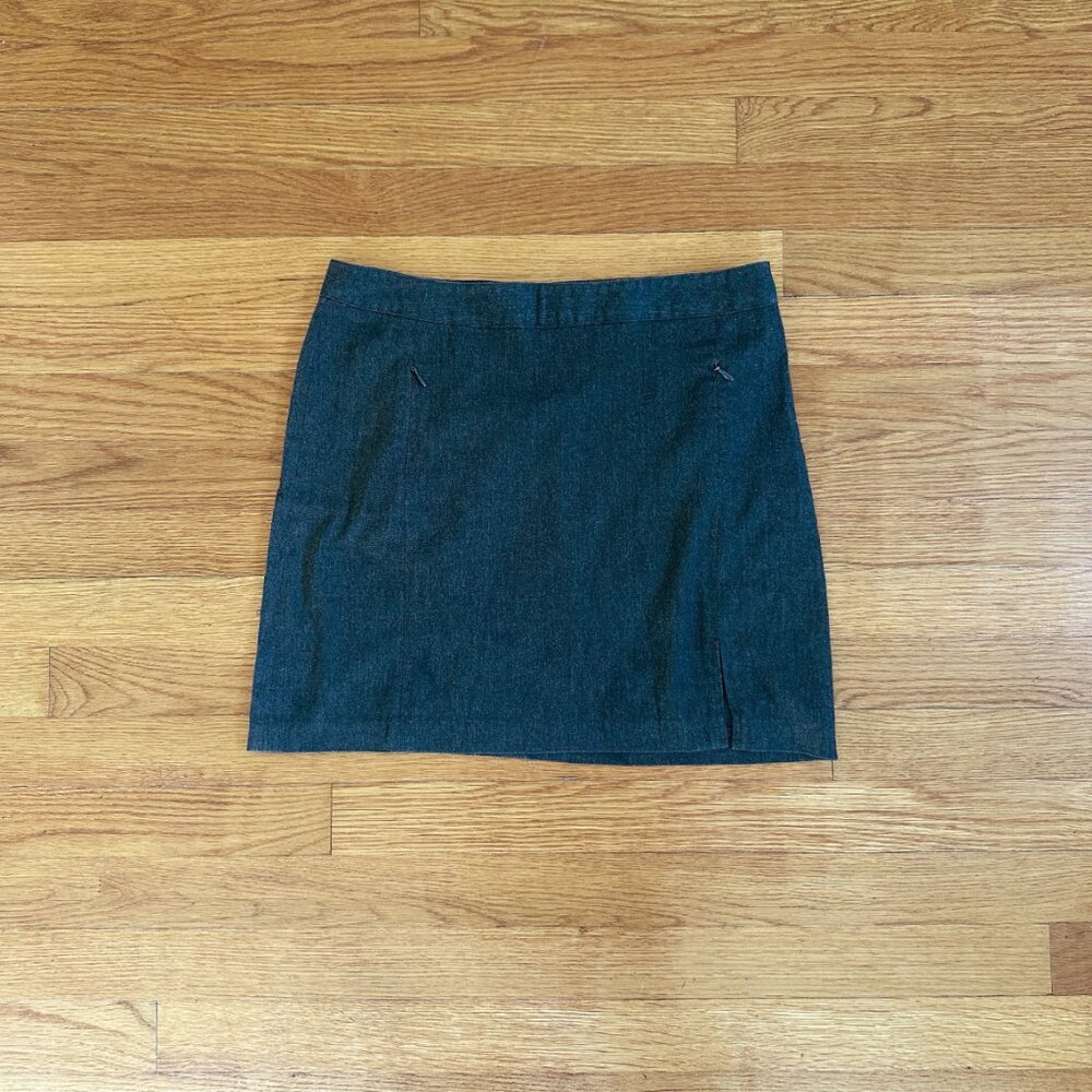 Gray Work Skirt With Hidden Pockets